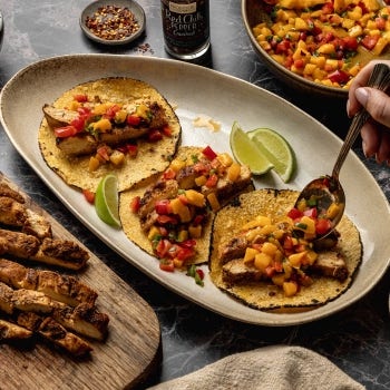 Caribbean Jerk Chicken Tacos with Mango Salsa