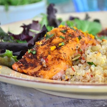 Ginger-Honey Glazed Salmon with Carrot and Miso Slaw