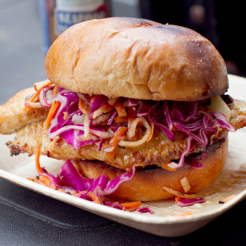 Blackened Catfish Sandwich with Spicy Asian Slaw