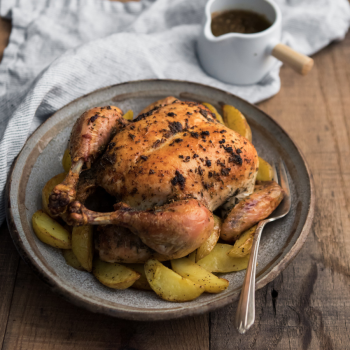 Roasted Chicken with Sage Pan Sauce