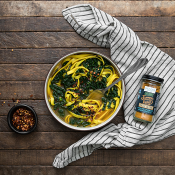 Turmeric Noodle Soup with Greens