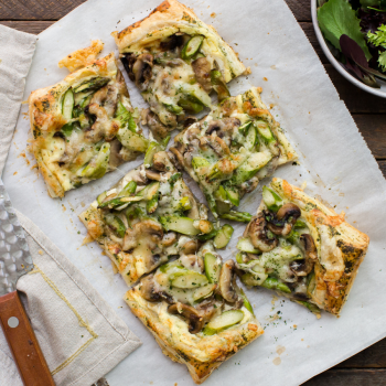 Gruyere Tart with Mushrooms and Asparagus
