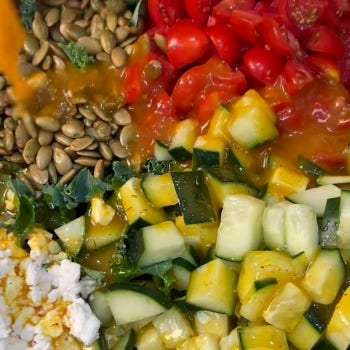 Kale Salad with Feta and Turmeric Dressing