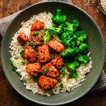 Sweet Sriracha Air Fryer Salmon Bites