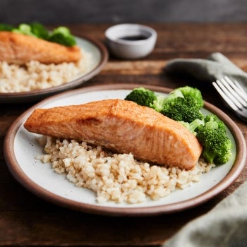 Ginger Soy Salmon with Rice and Broccoli