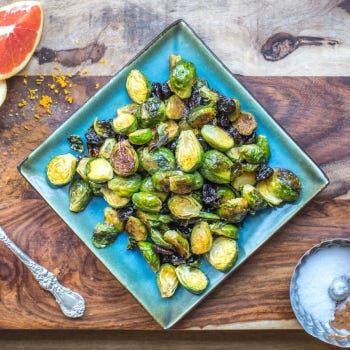 Roasted Brussels Sprouts with Cranberry Orange Marinade