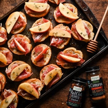 Apple Brie Crostini with Hot Honey