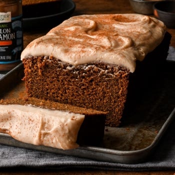 Gingerbread Loaf Cake with Cinnamon Cream Cheese Frosting