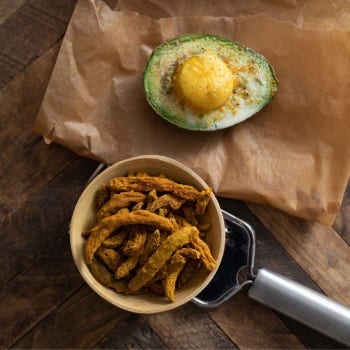 Avocado Eggs with Fresh Grated Turmeric