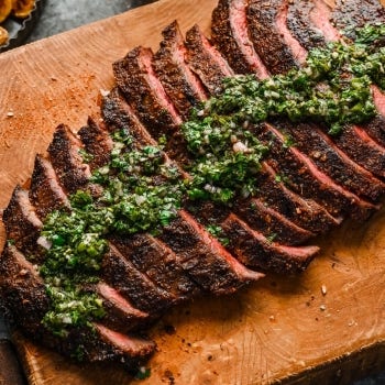Santa Maria Style BBQ Flank Steak with Chimichurri