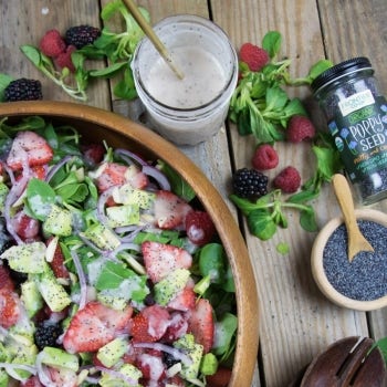Triple Berry Salad with Poppy Seed Dressing