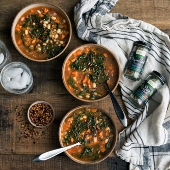 White Bean and Collard Green Soup with Rice