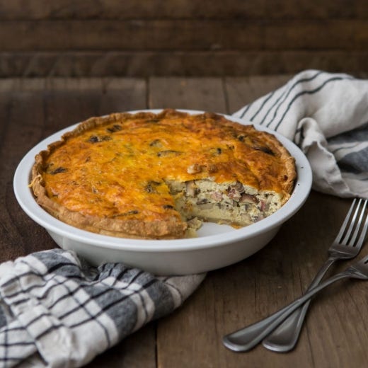 Leek, Mushroom and Bacon Quiche