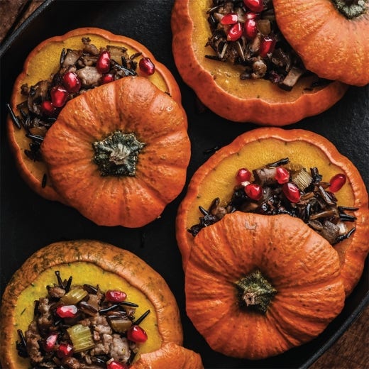 Stuffed Mini Pumpkins with Italian Sausage