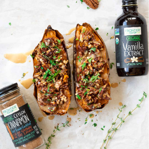 Twice-Baked Stuffed Vanilla-Cinnamon Sweet Potatoes Twice-Baked Stuffed Vanilla-Cinnamon Sweet Potatoes