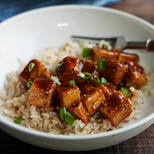 Black Pepper Tofu with Brown Rice