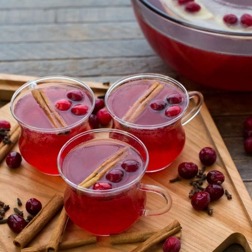 Cranberry Clove Spiced Rum Punch