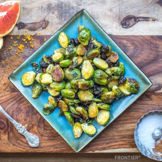 Roasted Brussels Sprouts with Cranberry Orange Marinade