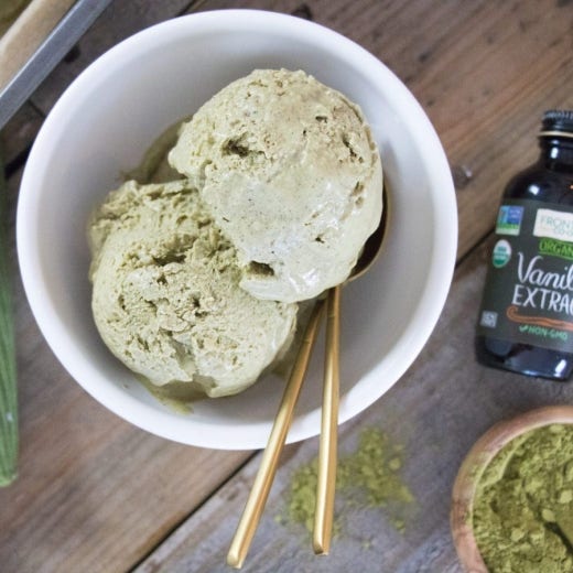 Matcha Green Tea Ice Cream with Ginger Matcha Green Tea Ice Cream with Ginger