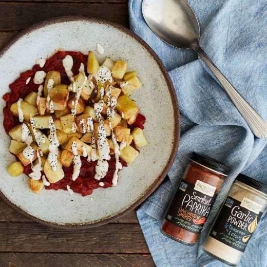 Spanish Patatas Bravas with Vegan Cashew Cream Sauce Spanish Patatas Bravas with Vegan Cashew Cream Sauce