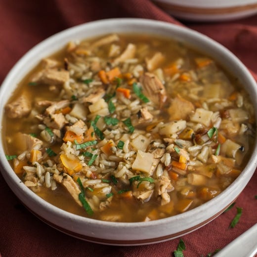 Lemon Pepper and Herb Chicken and Rice Soup